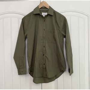 The Shirt by Rochelle Behrens NWT Tatum Shirt Top Womens Size XS Button Up Green